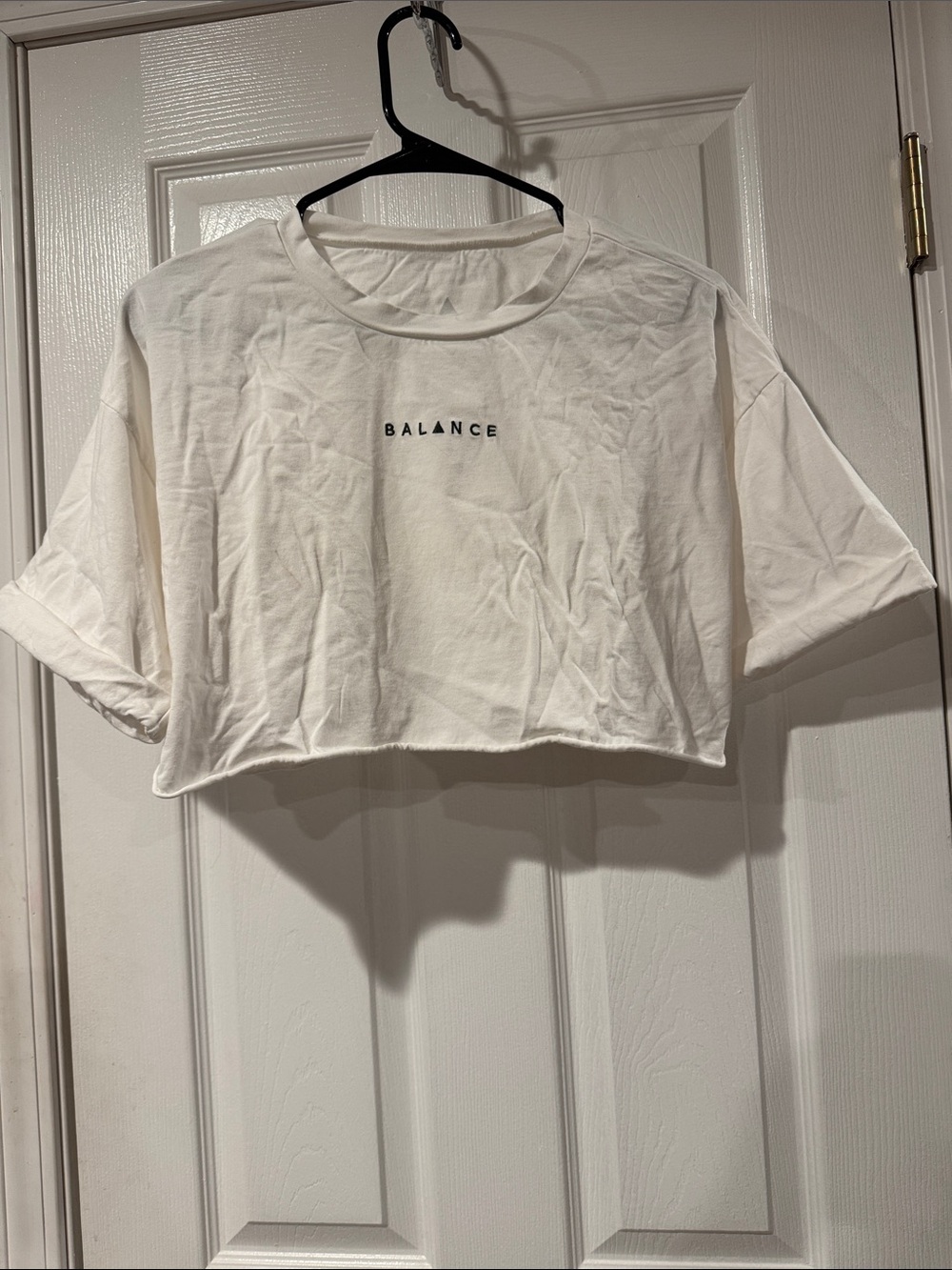 Balance White Cropped Tee - Women's Casual Top